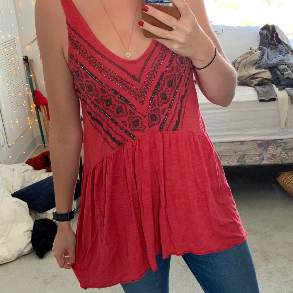 Free People Red Tunic